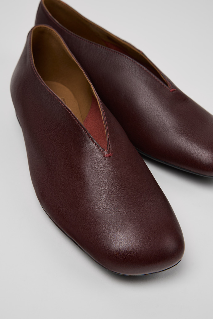 Casi Myra Burgundy Leather Shoes for Women.