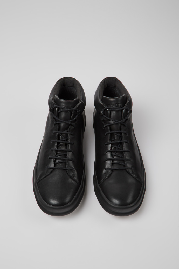 Chasis Sport Black Leather Ankle Boots for Men.