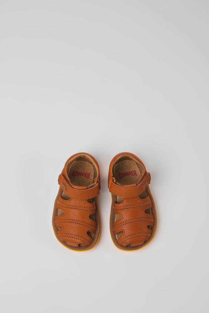 Bicho Brown leather sandals for kids