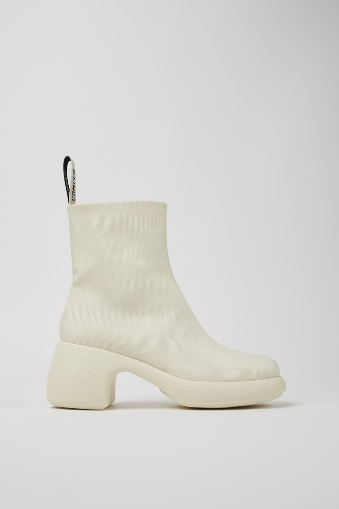 Thelma White Textile Boots for Women