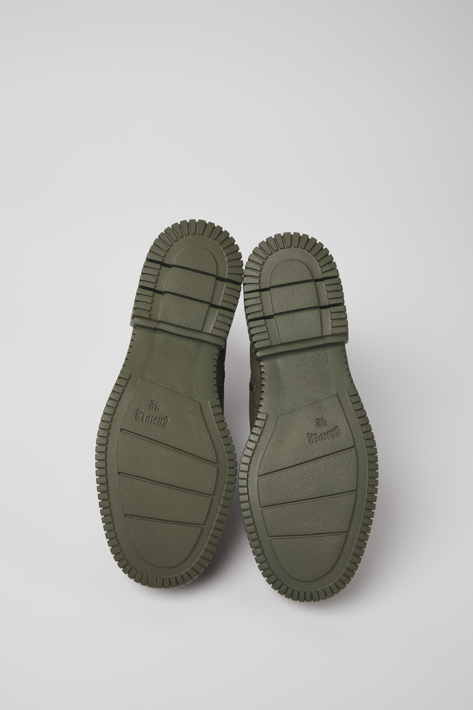 Pix Black and green leather ankle boots for men