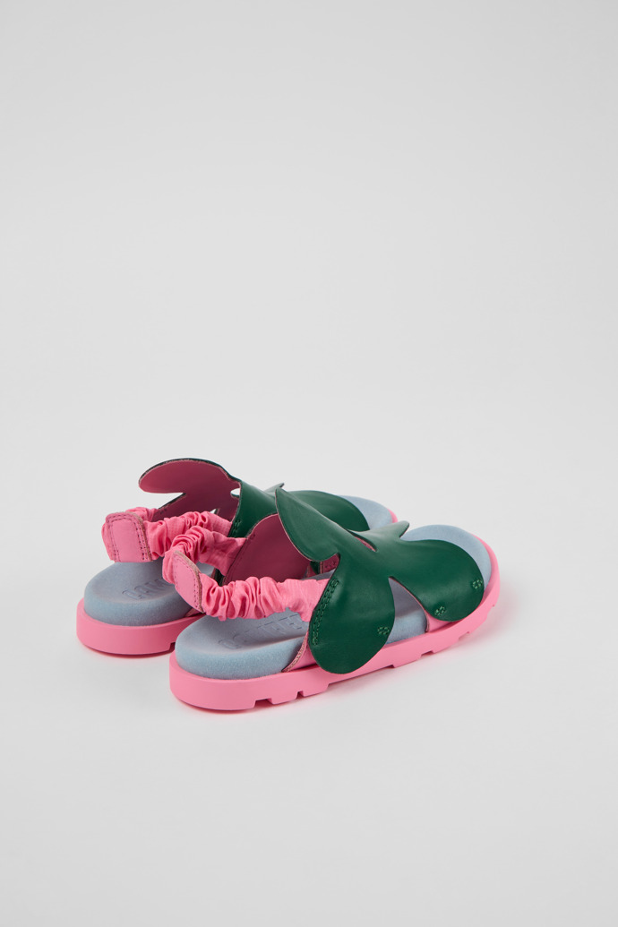 Brutus Sandal Green and pink leather sandals for kids