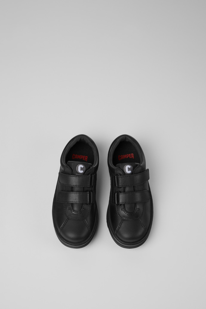 Runner Black leather and textile sneakers