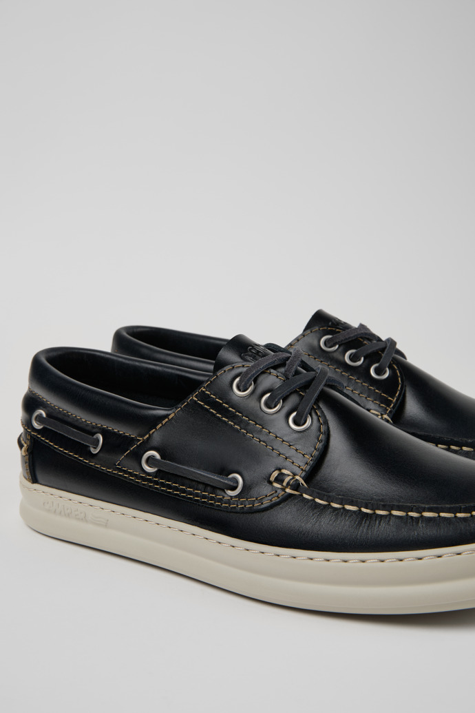 Runner Blue Nubuck Moccasin Shoes for Men.