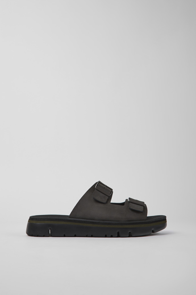 Oruga Brown Leather Slide for Men