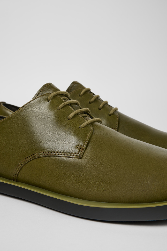 Wagon Green Leather Blucher for Men
