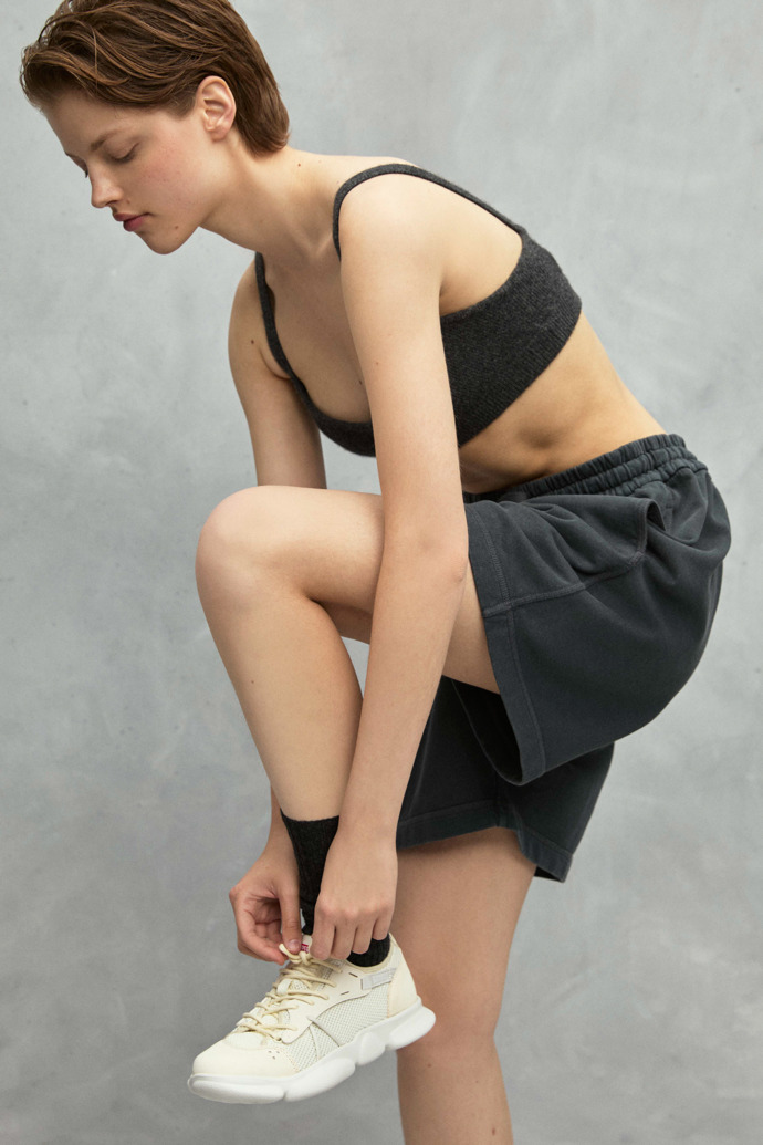 Karst Sorona® White textile sneaker for women