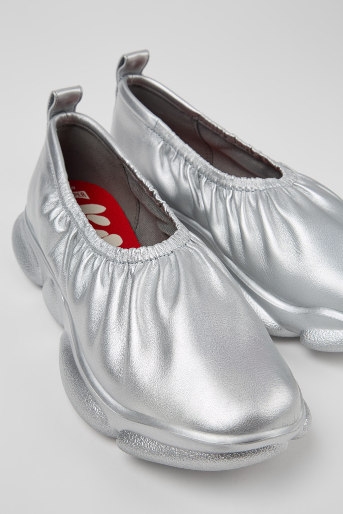 Karst Silver Leather Women's Shoes.