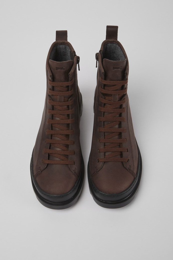 Brutus Brown nubuck lace-up boots