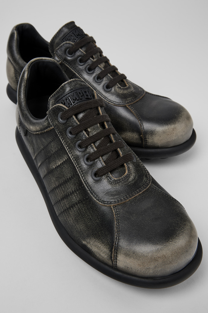 Pelotas Gray Vegetable Tanned Leather Shoes for Men.