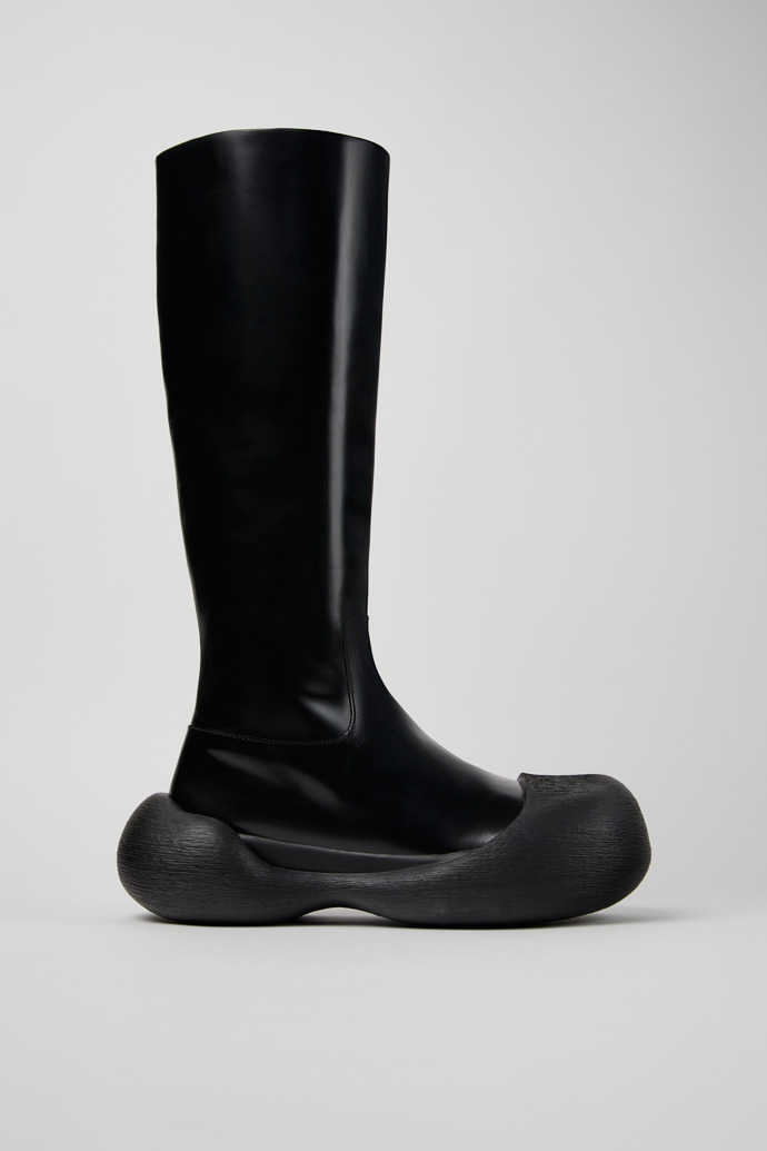 Caramba Black Leather Knee-High Boots