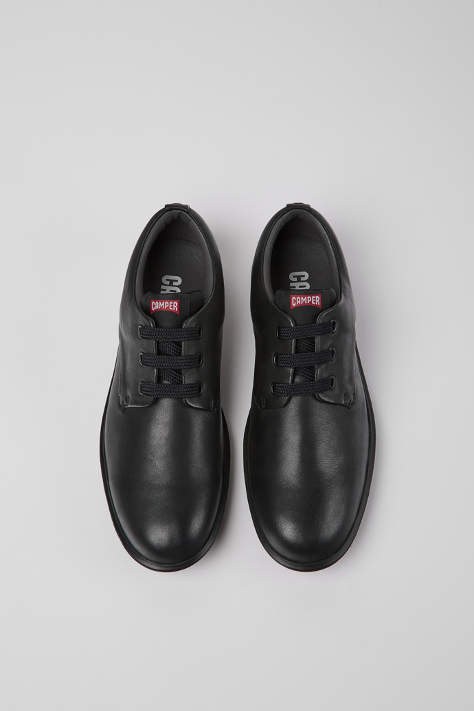 Atom Work Black Leather Shoes for Men.