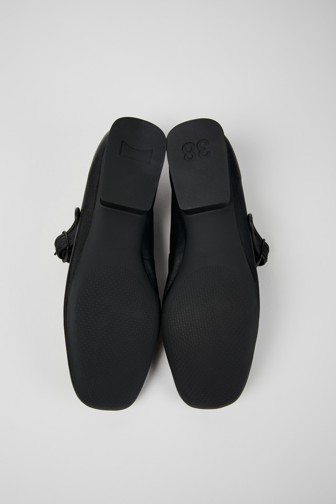 Casi Myra Black Leather Shoes for Women.