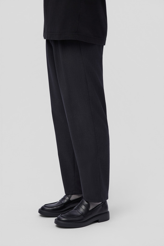 Dean Black Leather Moccasins for Men.