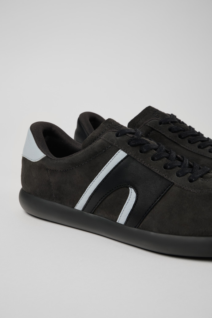 Twins Gray-black Nubuck/Leather Sneaker for Men