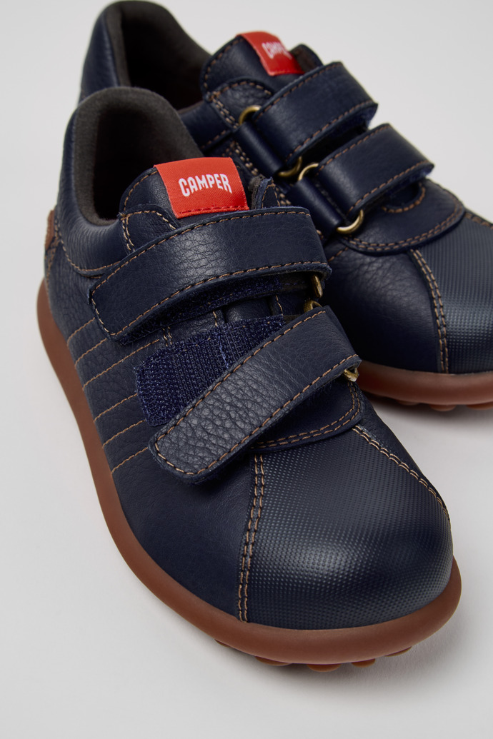 Pelotas Blue Leather and Textile Shoes for Kids.