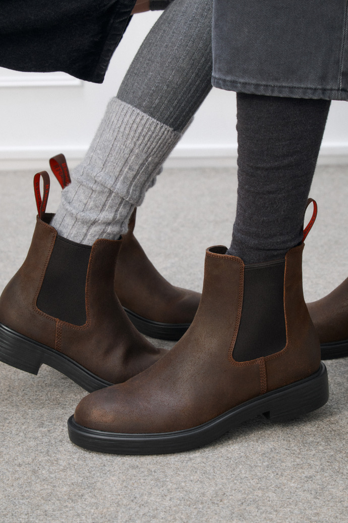 Dean Brown Nubuck Ankle Boots for Women.