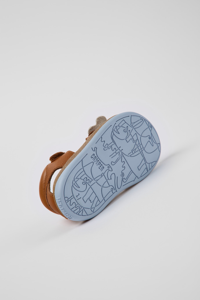 Twins Brown leather sandals for kids