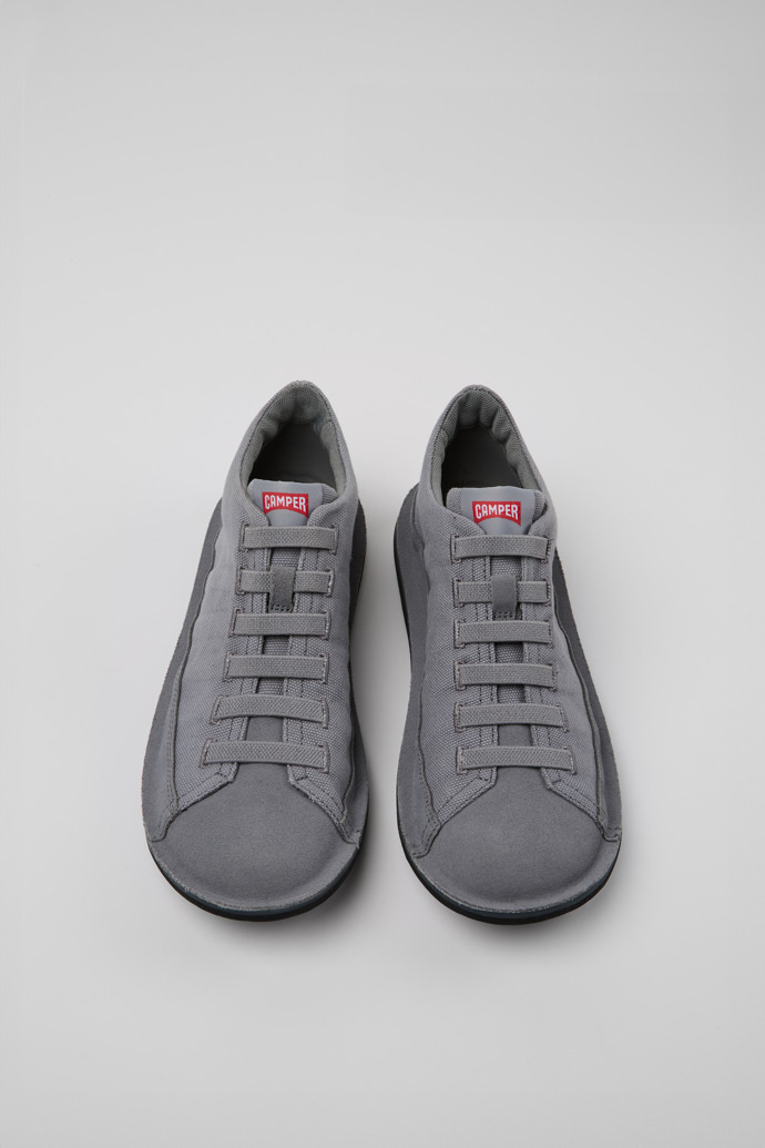 Beetle Gray Recycled Cotton and Nubuck Men's Ankle Boots.