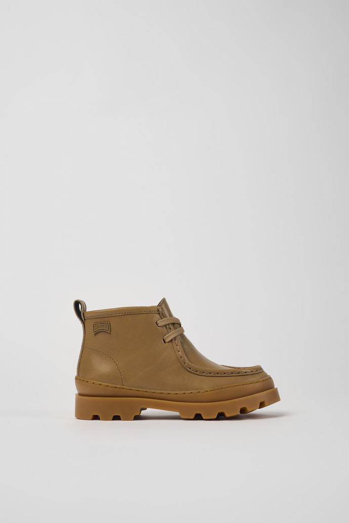 Brutus Brown leather ankle boots for kids