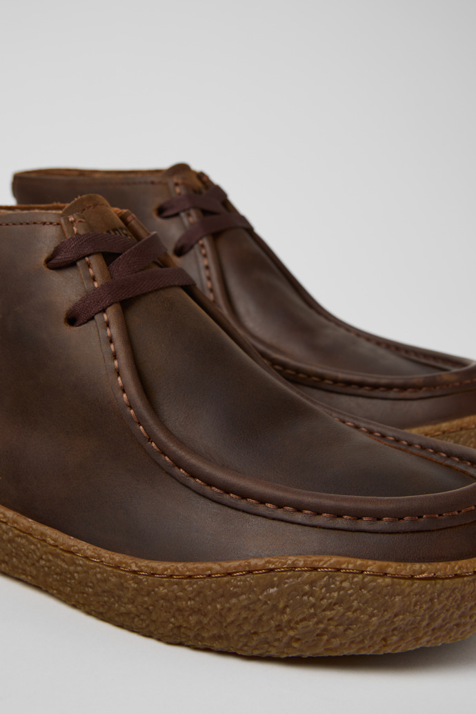 Peu Terreno Brown Nubuck Ankle Boots for Men.