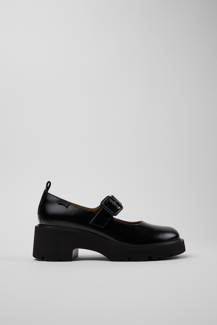 Milah Black Leather Shoes for Women.