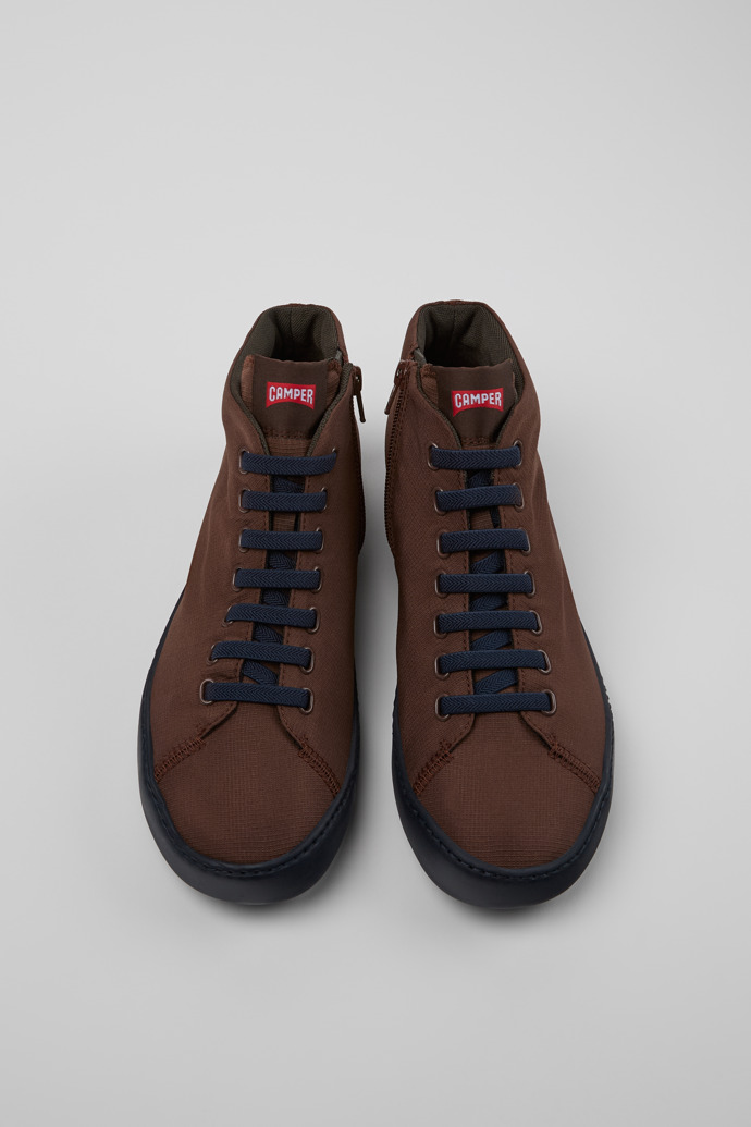 Peu Touring Brown Recycled PET Sneaker Boots for Men.