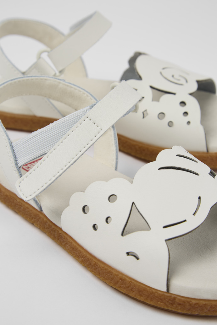 Twins White Leather Sandal