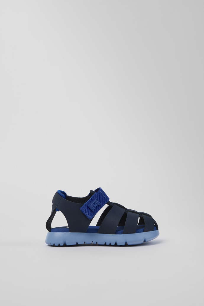 Oruga Blue Leather/Textile Sandal