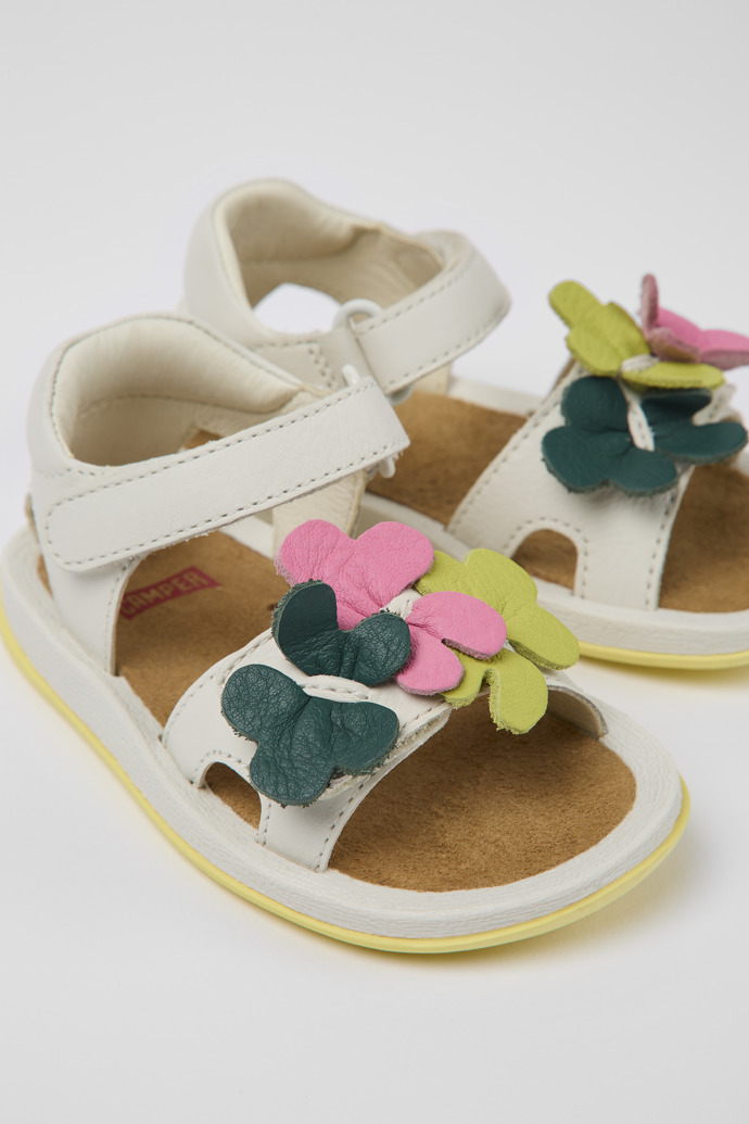Twins White leather sandals for kids