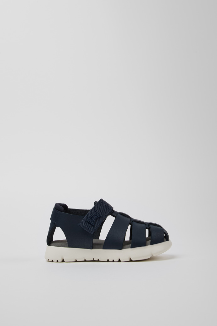Oruga Blue Leather Kids' Closed Sandals.