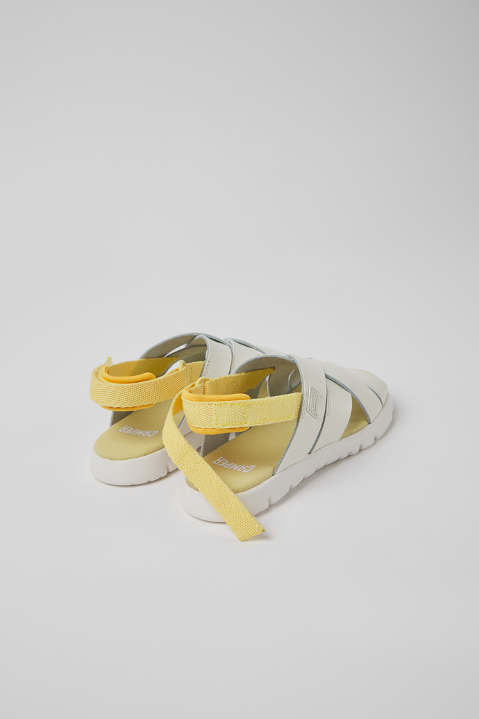 Oruga White leather and textile sandals for kids