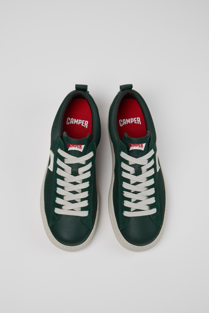 Runner Green Leather and Nubuck Sneakers for Men.