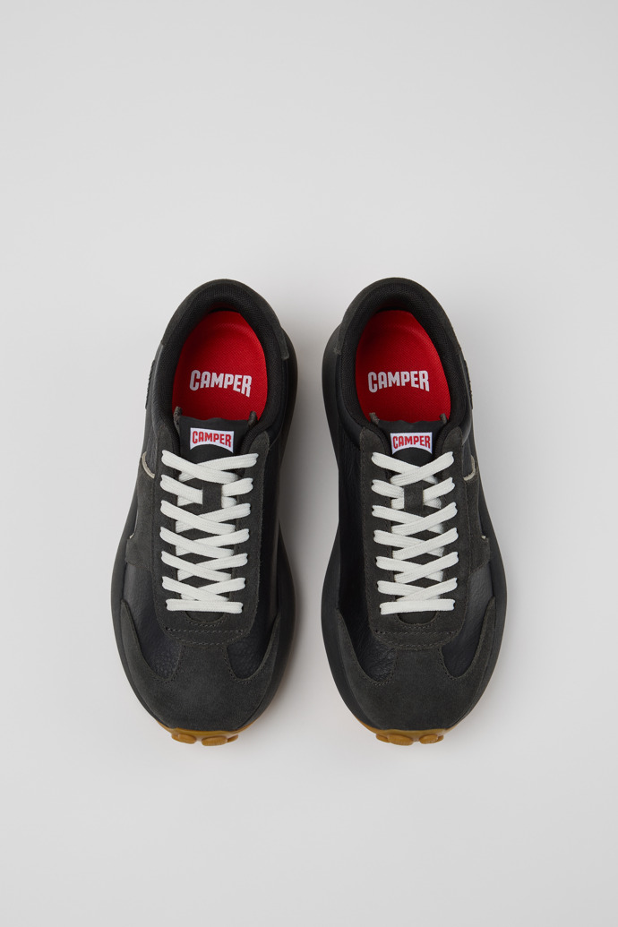 Pelotas Athens Black and Gray Leather and Nubuck Sneakers for Women.