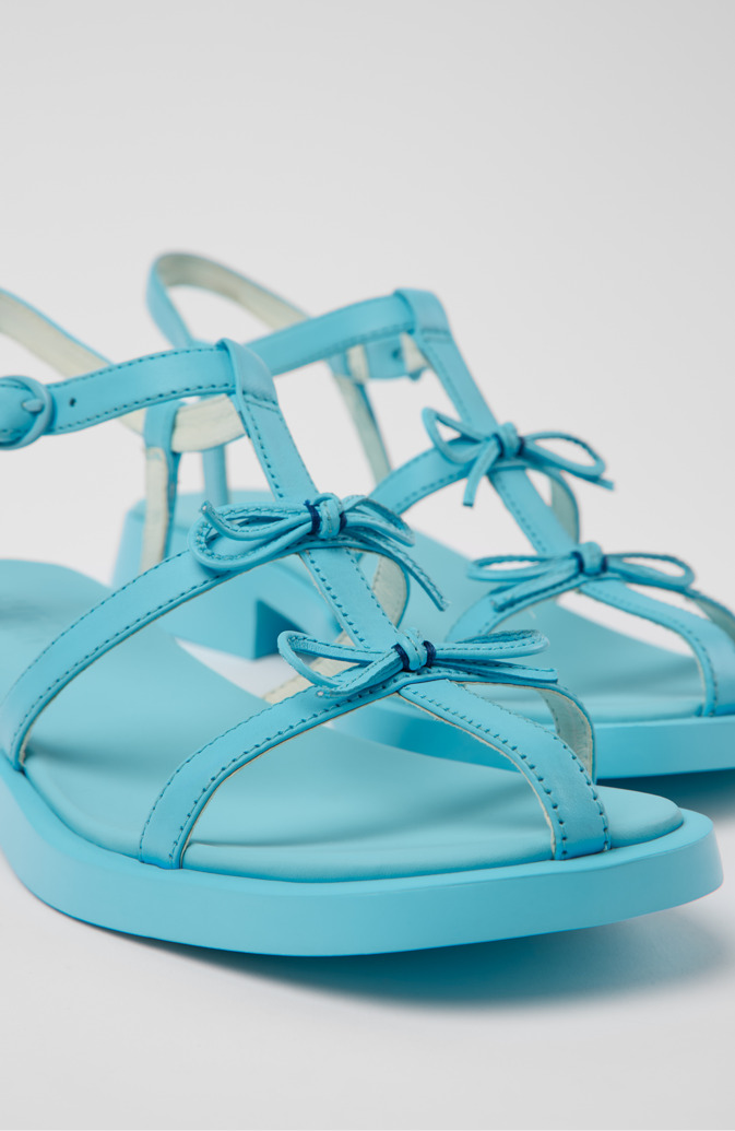 Dana Blue Leather Sandals for Women.