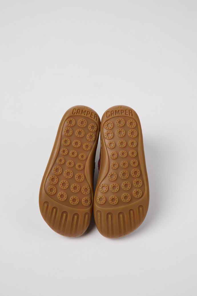 Peu Burgundy leather ankle boots for kids