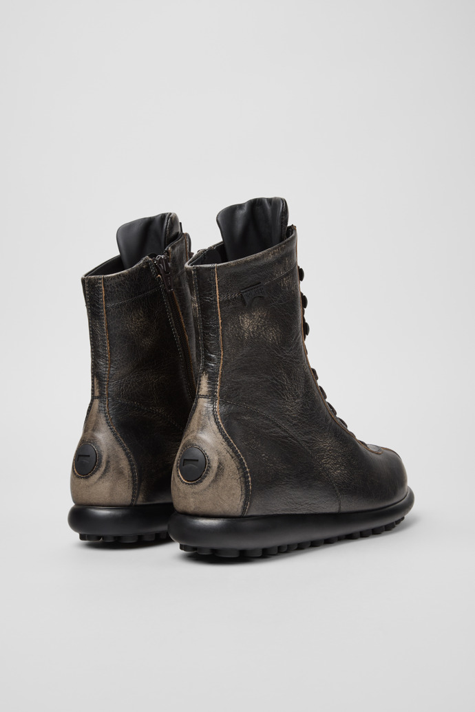 Pelotas Gray Vegetable Tanned Leather Mid Boots for Women.