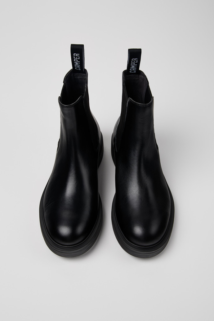 Dean Black Leather Ankle Boots for Men.