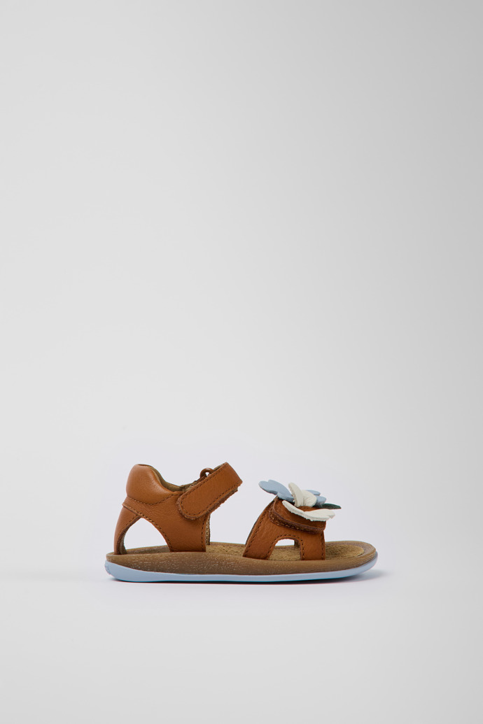 Twins Brown leather sandals for kids
