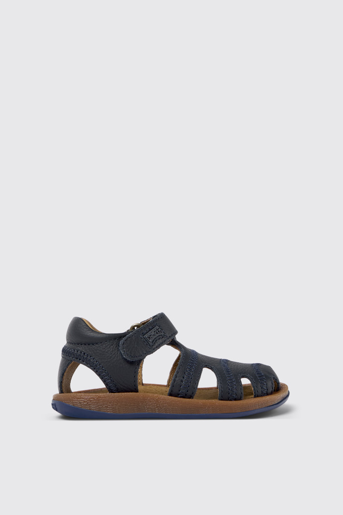 Bicho Closed navy T-strap sandal for kids