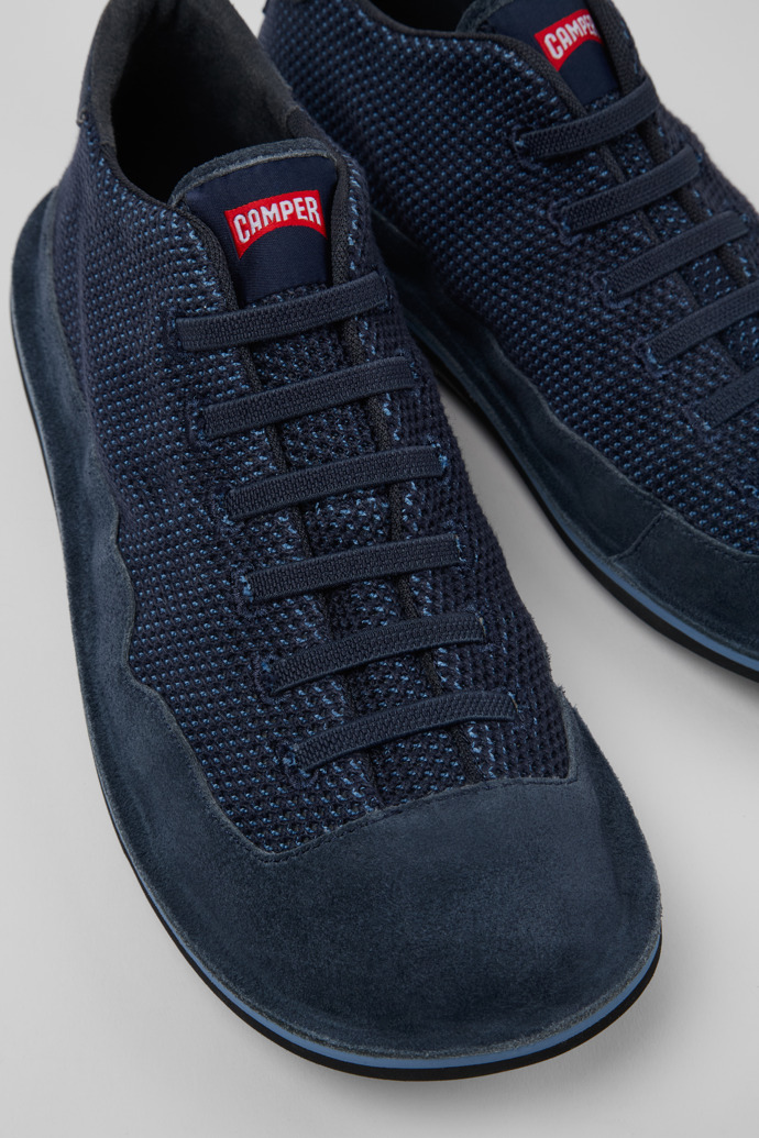 Beetle Blue TENCEL™ Mesh and Nubuck Ankle Boots for Men.