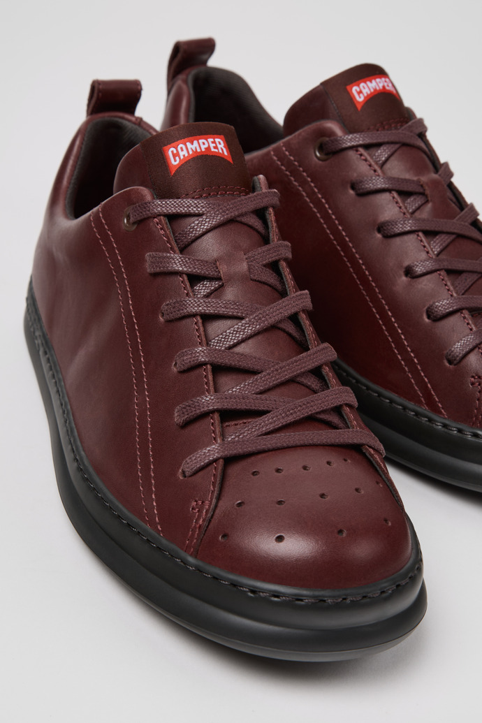 Runner Burgundy Leather Sneakers for Men.