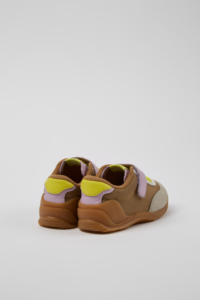 Dadda Brown textile and leather sneakers for kids