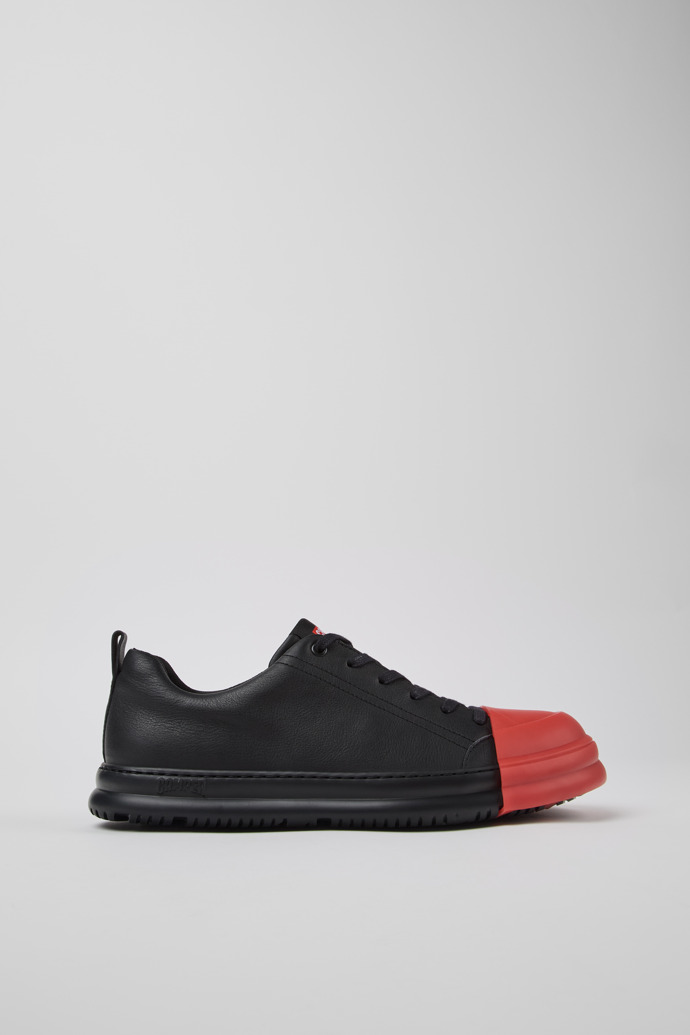 Junction Runner Black Leather Sneakers for Men.