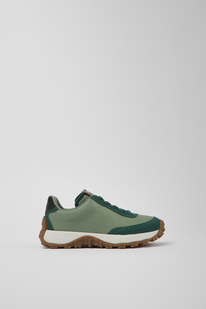 Drift Trail Green leather and nubuck sneakers for kids