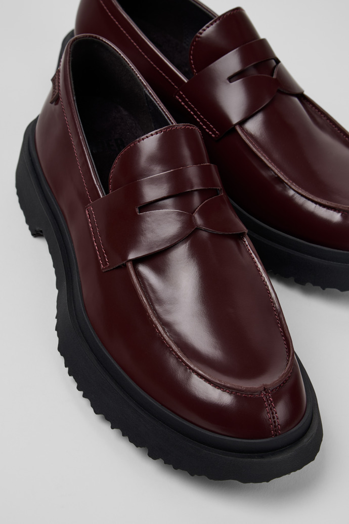 Walden Burgundy Leather Moccasins for Men.