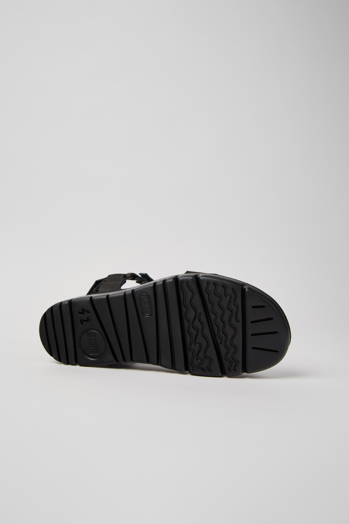 Oruga Black leather sandals for men
