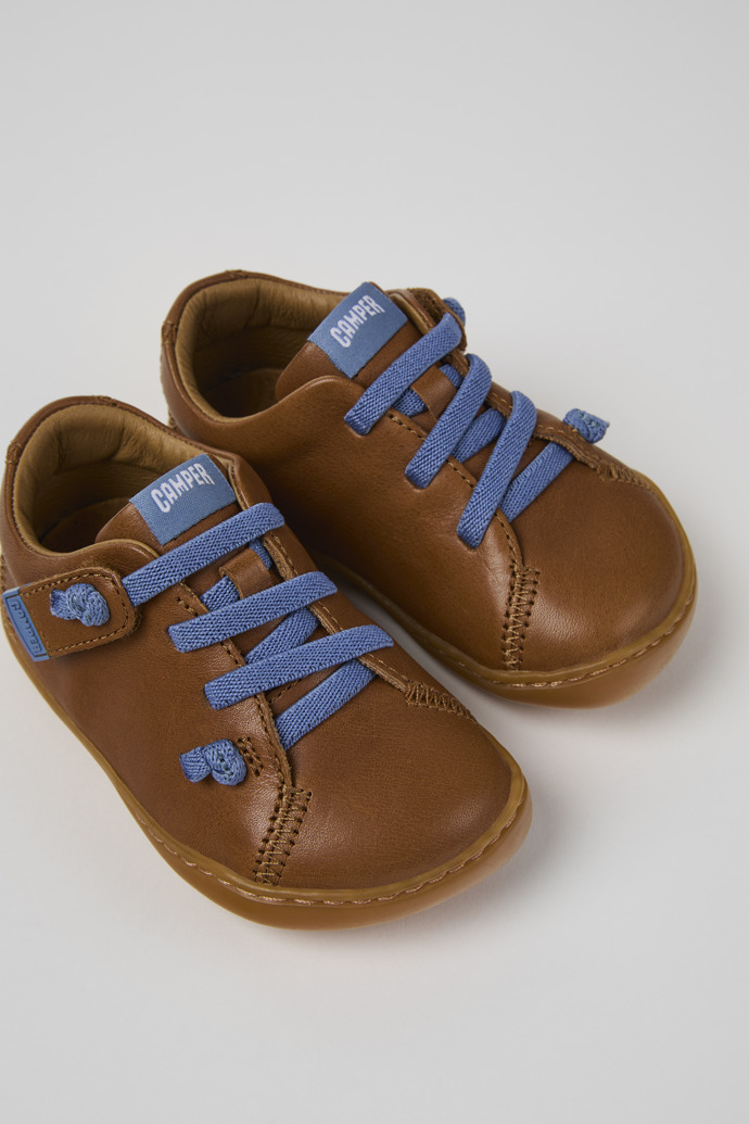 Peu Brown Leather Shoes for Kids.