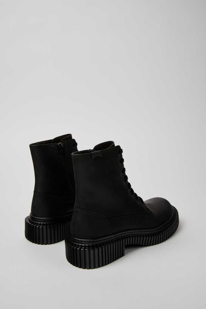 Pix Berlin Black Nubuck Mid Boots for Men.