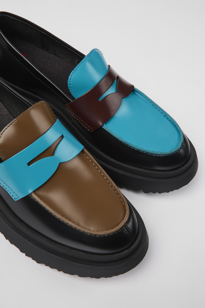 Twins Multicolored leather loafers for women